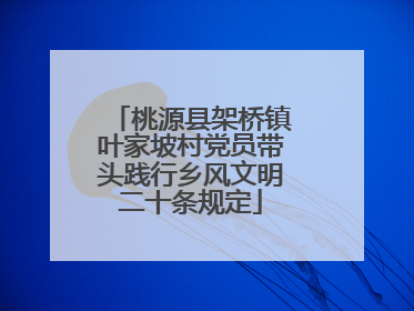 桃源县架桥镇叶家坡村党员带头践行乡风文明二十条规定