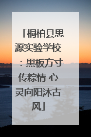 桐柏县思源实验学校：黑板方寸传粽情 心灵向阳沐古风