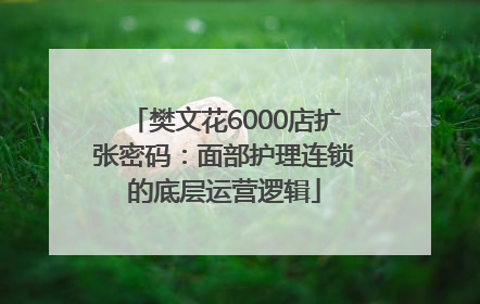 樊文花6000店扩张密码：面部护理连锁的底层运营逻辑