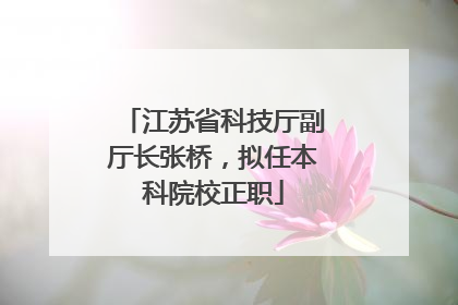江苏省科技厅副厅长张桥，拟任本科院校正职