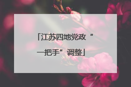 江苏四地党政“一把手”调整