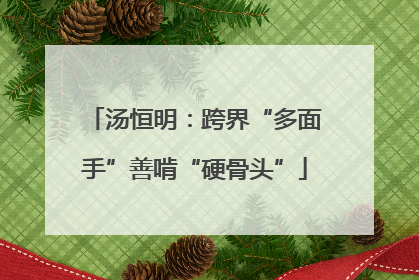 汤恒明：跨界“多面手”善啃“硬骨头”