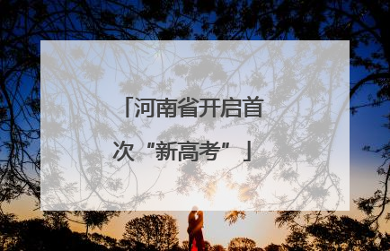 河南省开启首次“新高考”