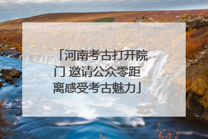 河南考古打开院门 邀请公众零距离感受考古魅力