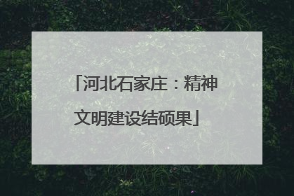河北石家庄：精神文明建设结硕果