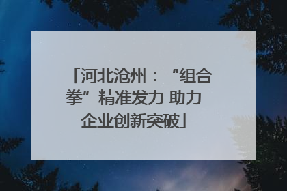 河北沧州：“组合拳”精准发力 助力企业创新突破