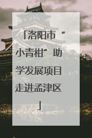 洛阳市“小青柑”助学发展项目走进孟津区