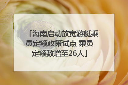 海南启动放宽游艇乘员定额政策试点 乘员定额数增至26人