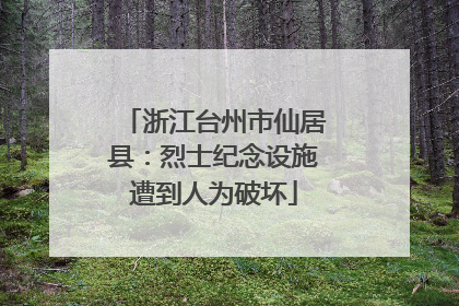 浙江台州市仙居县：烈士纪念设施遭到人为破坏