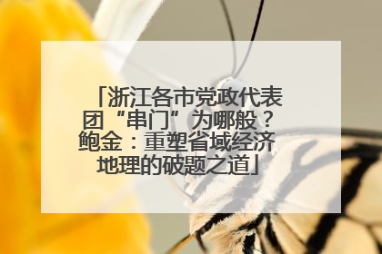 浙江各市党政代表团“串门”为哪般？鲍金：重塑省域经济地理的破题之道