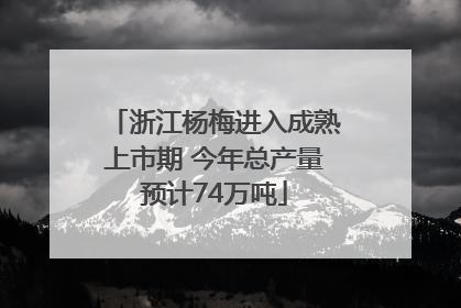 浙江杨梅进入成熟上市期 今年总产量预计74万吨