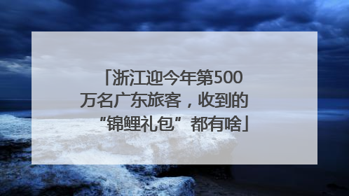 浙江迎今年第500万名广东旅客，收到的“锦鲤礼包”都有啥