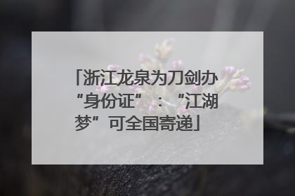 浙江龙泉为刀剑办“身份证”：“江湖梦”可全国寄递
