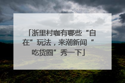 浙里村咖有哪些“自在”玩法，来潮新闻“吃货圈”秀一下