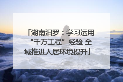 湖南汨罗：学习运用“千万工程”经验 全域推进人居环境提升