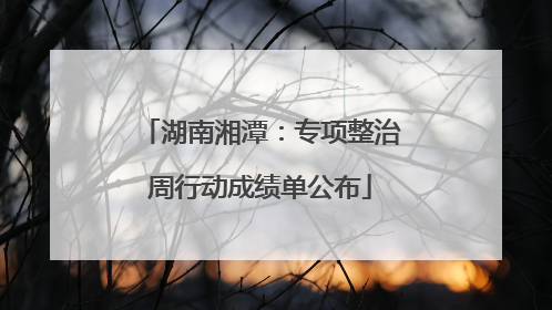 湖南湘潭：专项整治周行动成绩单公布