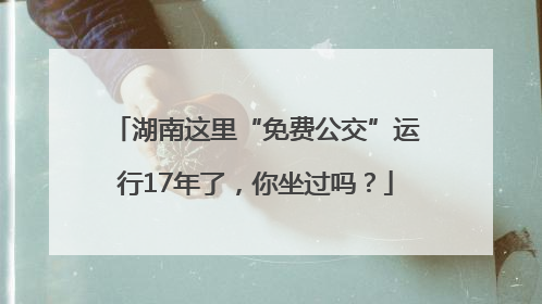 湖南这里“免费公交”运行17年了，你坐过吗？