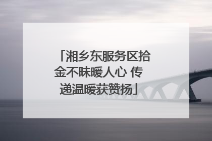 湘乡东服务区拾金不昧暖人心 传递温暖获赞扬