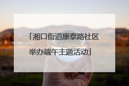 湘口街道康泰路社区举办端午主题活动