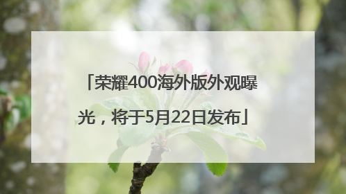 荣耀400海外版外观曝光，将于5月22日发布