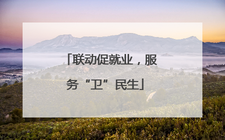 联动促就业，服务“卫”民生