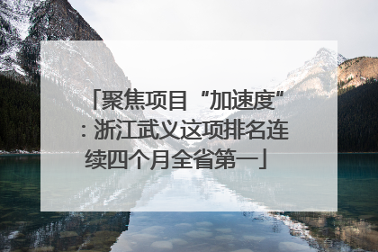 聚焦项目“加速度”：浙江武义这项排名连续四个月全省第一