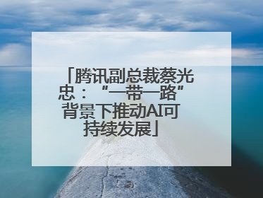 腾讯副总裁蔡光忠：“一带一路”背景下推动AI可持续发展
