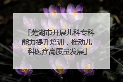 芜湖市开展儿科专科能力提升培训，推动儿科医疗高质量发展