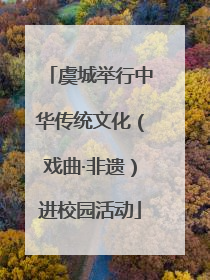 虞城举行中华传统文化（戏曲·非遗）进校园活动