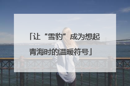 让“雪豹”成为想起青海时的温暖符号