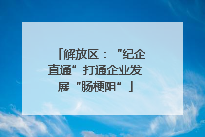 解放区：“纪企直通”打通企业发展“肠梗阻”