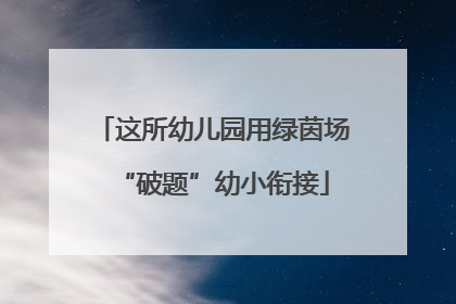 这所幼儿园用绿茵场“破题”幼小衔接