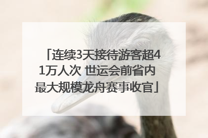 连续3天接待游客超41万人次 世运会前省内最大规模龙舟赛事收官