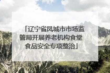 辽宁省凤城市市场监管局开展养老机构食堂食品安全专项整治