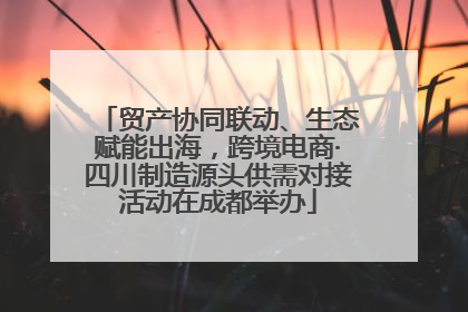 贸产协同联动、生态赋能出海，跨境电商·四川制造源头供需对接活动在成都举办
