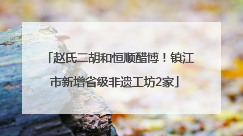 赵氏二胡和恒顺醋博！镇江市新增省级非遗工坊2家