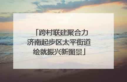 跨村联建聚合力 济南起步区太平街道绘就振兴新图景
