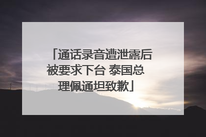 通话录音遭泄露后被要求下台 泰国总理佩通坦致歉