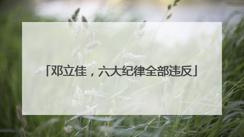 邓立佳，六大纪律全部违反