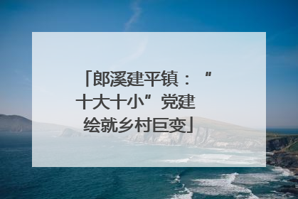 郎溪建平镇：“十大十小”党建 绘就乡村巨变