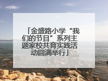 金盛路小学“我们的节目”系列主题家校共育实践活动圆满举行