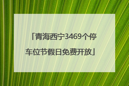 青海西宁3469个停车位节假日免费开放