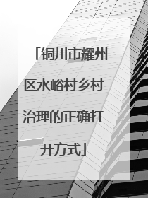 铜川市耀州区水峪村乡村治理的正确打开方式