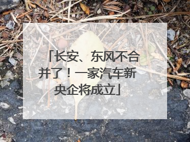 长安、东风不合并了！一家汽车新央企将成立