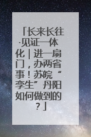 长来长往·见证一体化｜进一扇门，办两省事！苏皖“孪生”丹阳如何做到的？