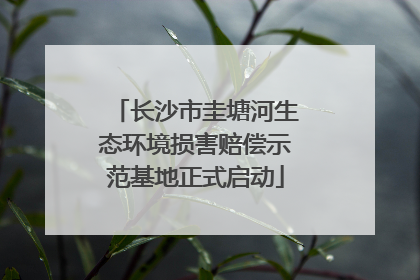 长沙市圭塘河生态环境损害赔偿示范基地正式启动