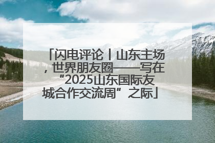 闪电评论丨山东主场，世界朋友圈——写在“2025山东国际友城合作交流周”之际