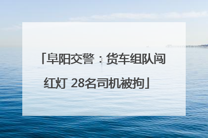 阜阳交警：货车组队闯红灯 28名司机被拘