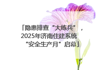 隐患排查“大练兵”，2025年济南住建系统“安全生产月”启幕