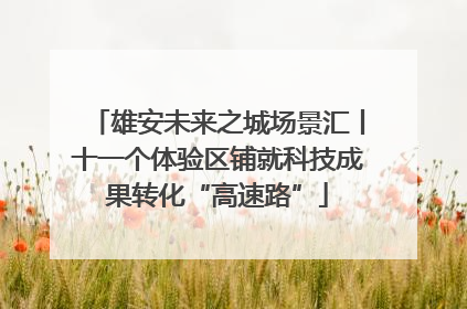雄安未来之城场景汇丨十一个体验区铺就科技成果转化“高速路”